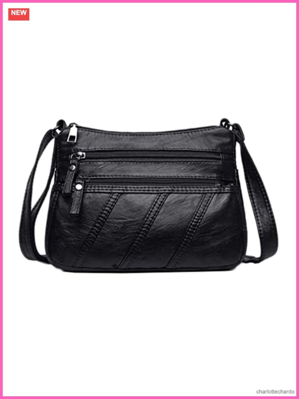 Waterproof Crossbody Bag PU Leather Messenger Shoulder Bag